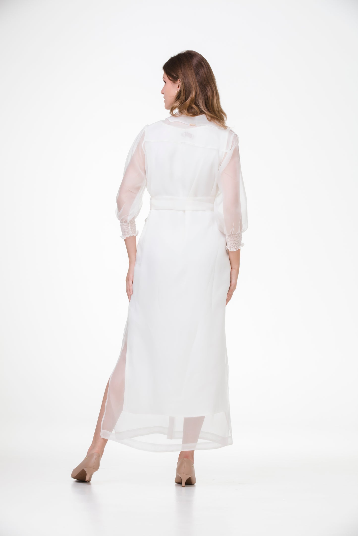 Camiseiro Monet em Organza de Seda Off White