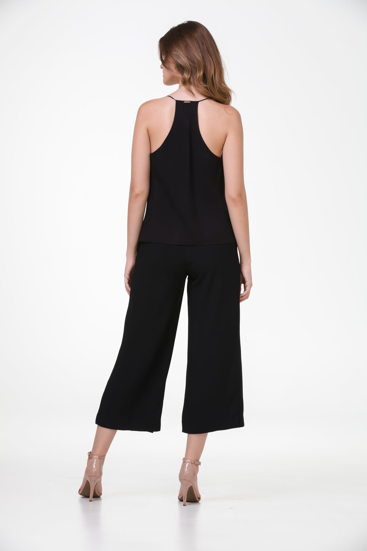 Pantacourt Indiana em Crepe Patou – Preto