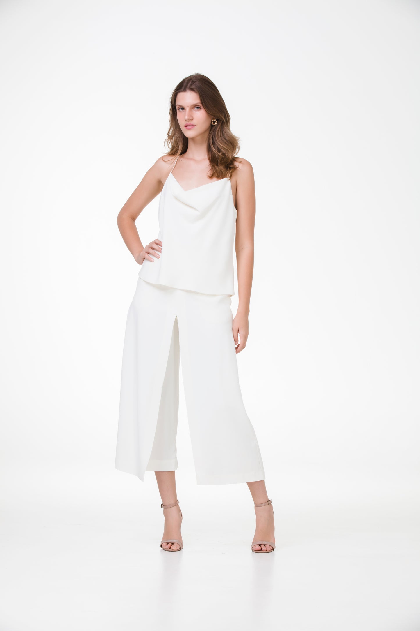 Regata Degagê em Crepe Patou – Off-White