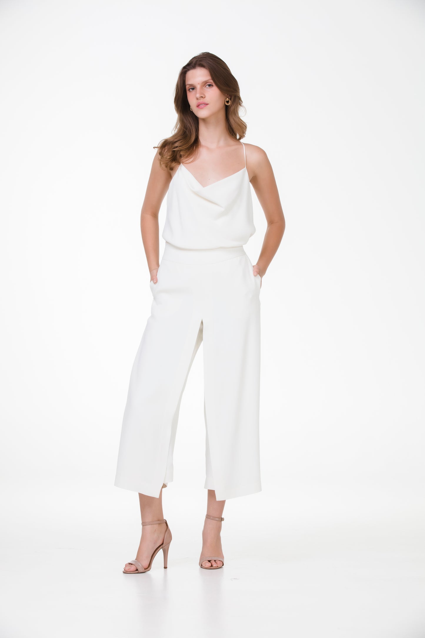 Regata Degagê em Crepe Patou – Off-White