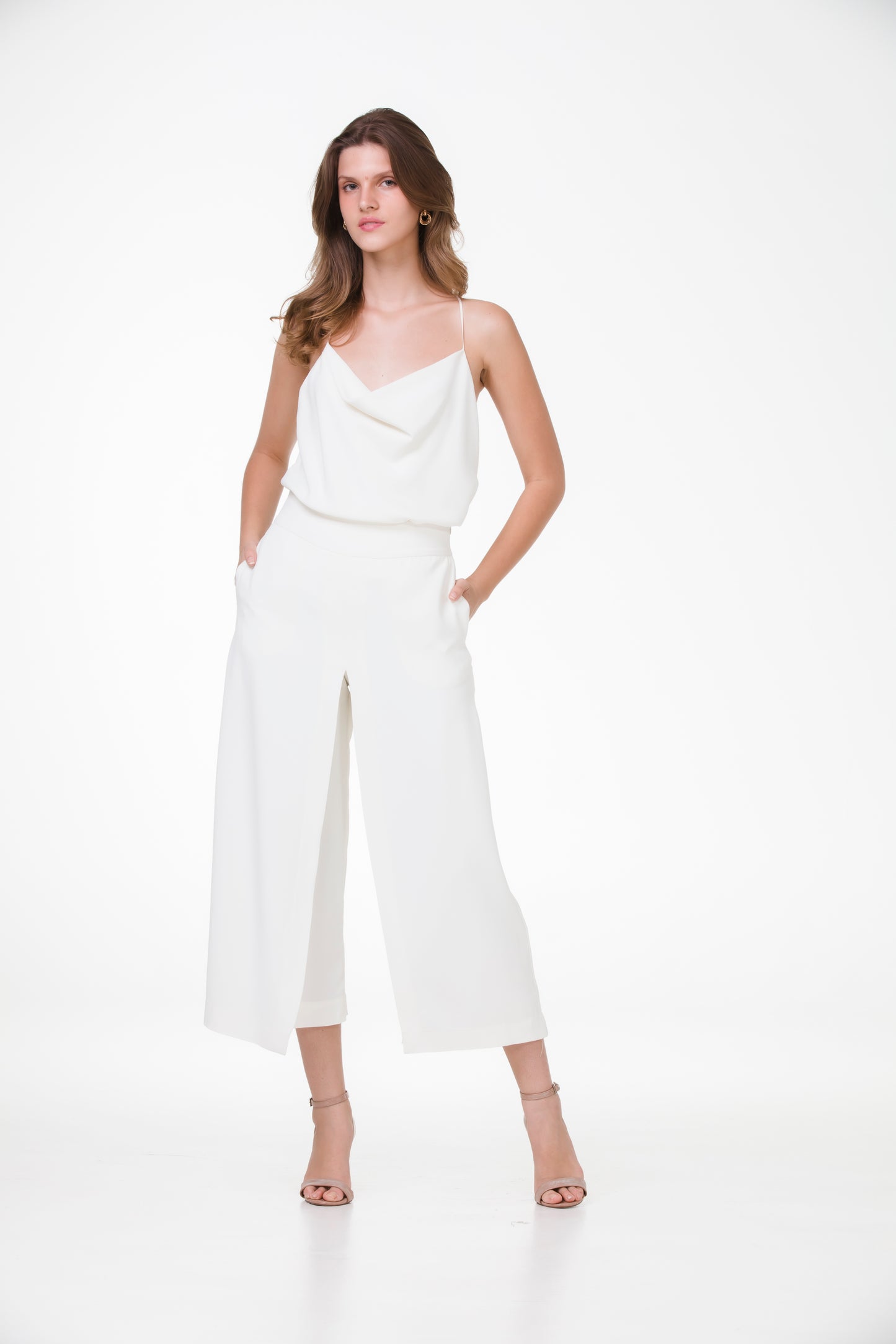 Regata Degagê em Crepe Patou – Off-White