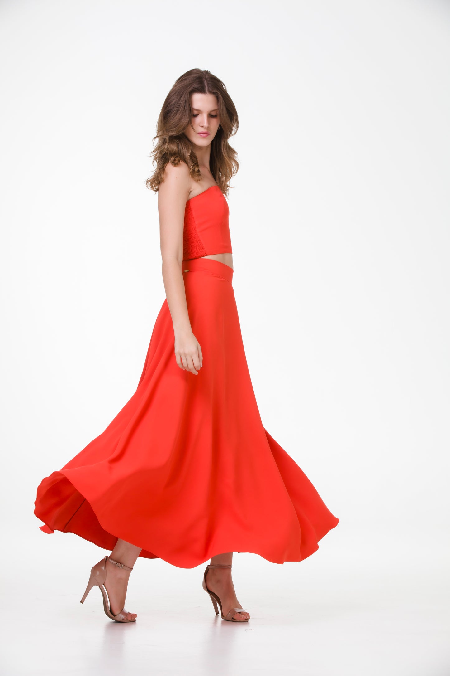 Pantacourt Indiana em Crepe Patou – Vermelho Escarlate