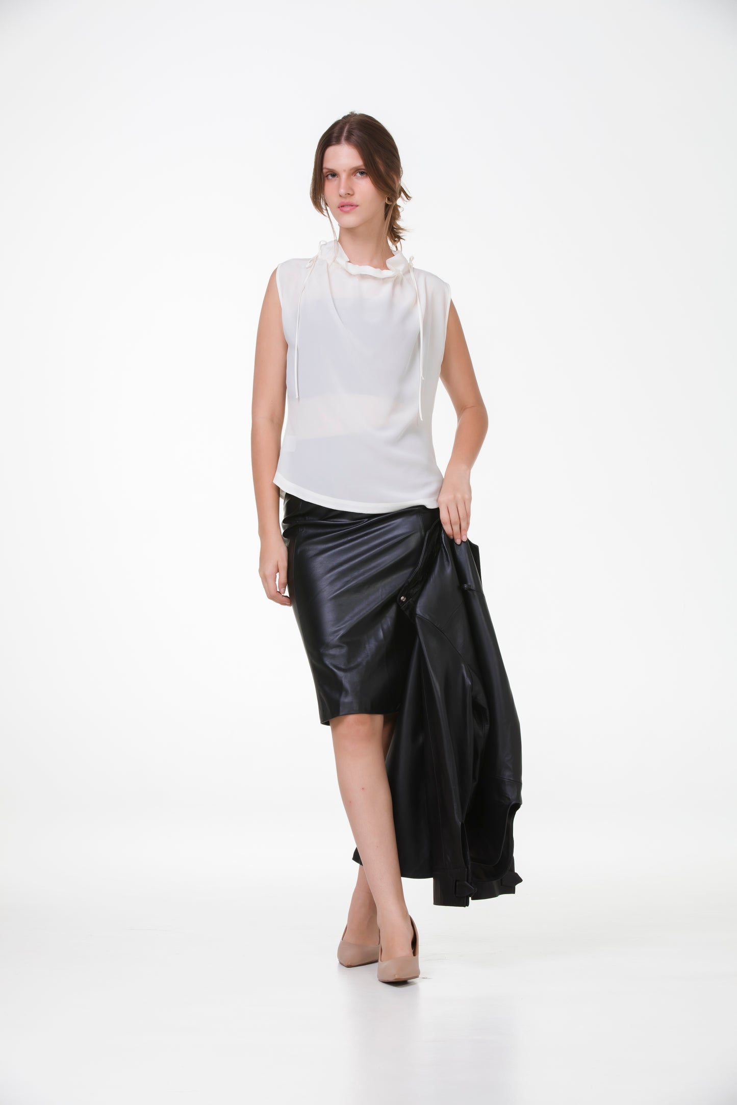 Blusa Lady em Crepe de Seda – Off-White