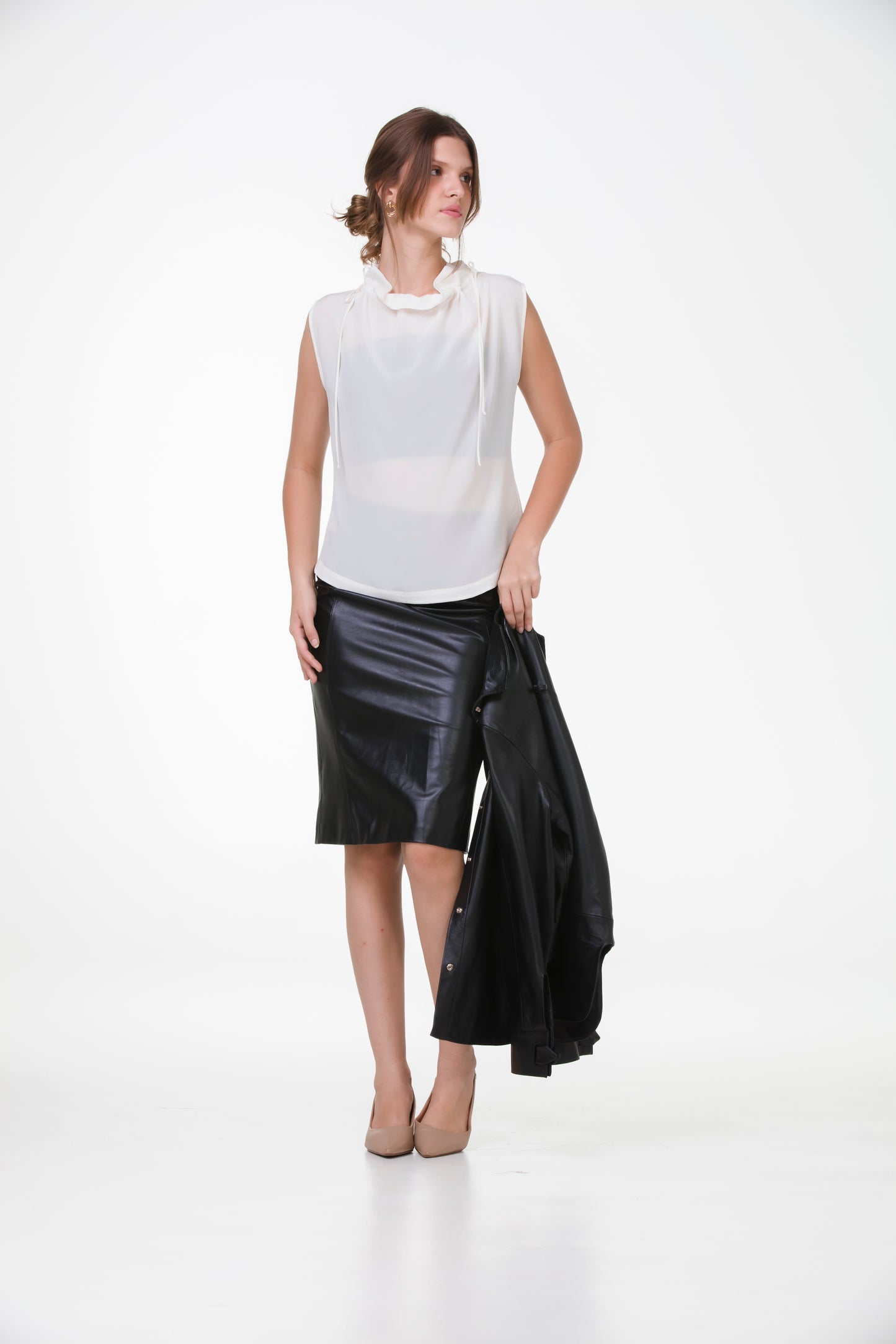 Blusa Lady em Crepe de Seda – Off-White
