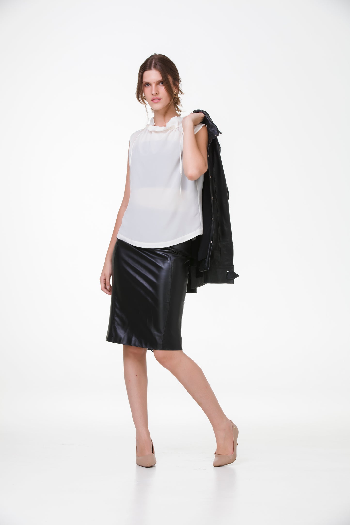 Blusa Lady em Crepe de Seda – Off-White