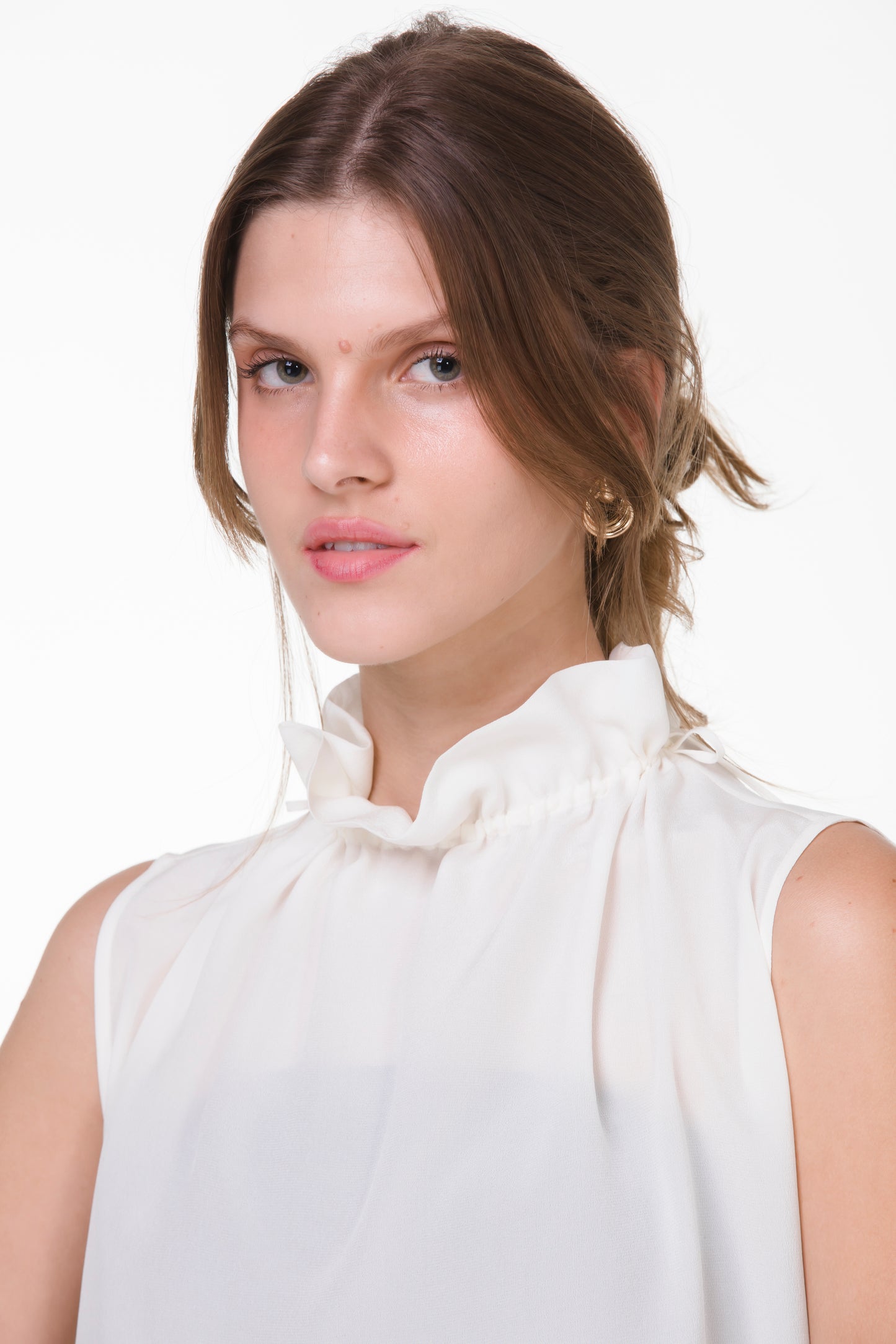 Blusa Lady em Crepe de Seda – Off-White