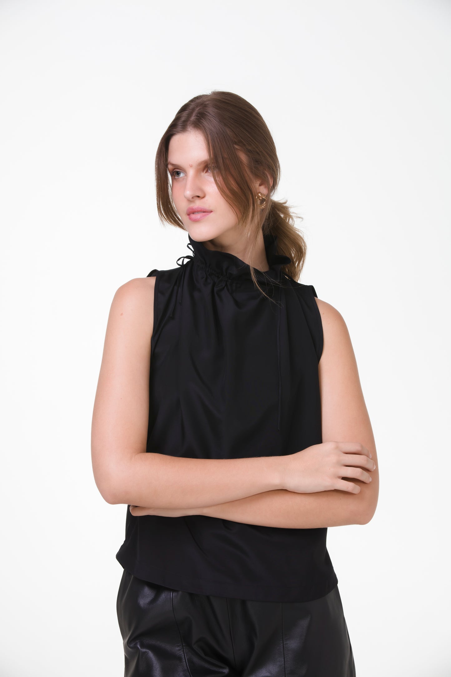 Blusa Lady em Crepe de Seda – Preto
