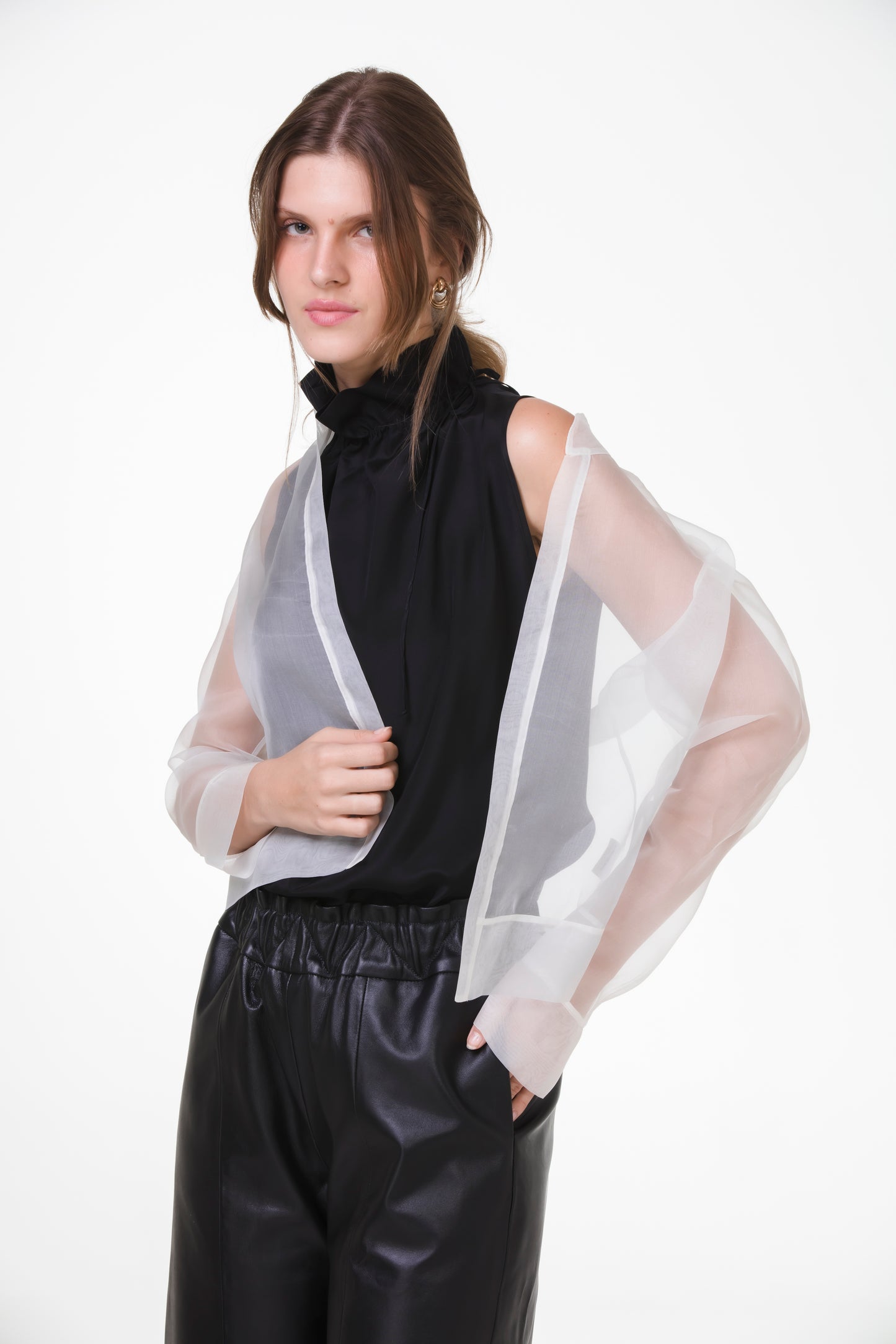 Bomber em Organza de Seda – Off-White