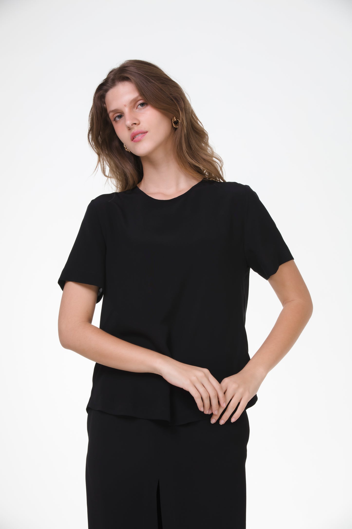 Blusa Essencial em Crepe de Seda – Preto