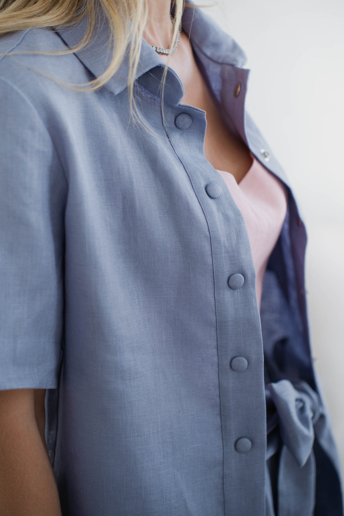 Camisa Cropped - Azul